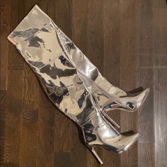 silver boots size 10